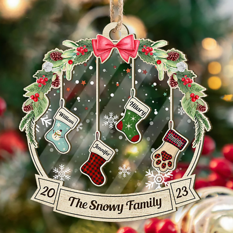 跨境亚克力平面圣诞挂件个性圣诞装饰挂饰创意彩色情侣房屋工艺品