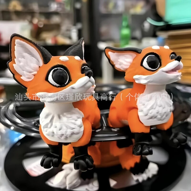 国境を越えた新製品リトルフォックスブランドかわいいキツネ関節可動フィギュア装飾ギフト卸売|undefined