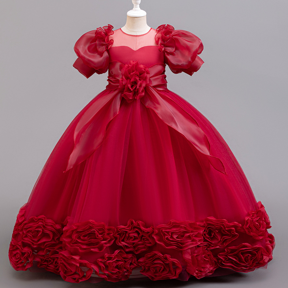 Niñas vestidos de princesa Europa y Estados Unidos vestidos de fiesta de cumpleaños niños anfitriones de alta gama ropa de piano