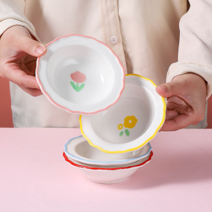 French romantic dish sauce dish ceramic small dish household Internet celebrity dish dish tableware ins style lace dish