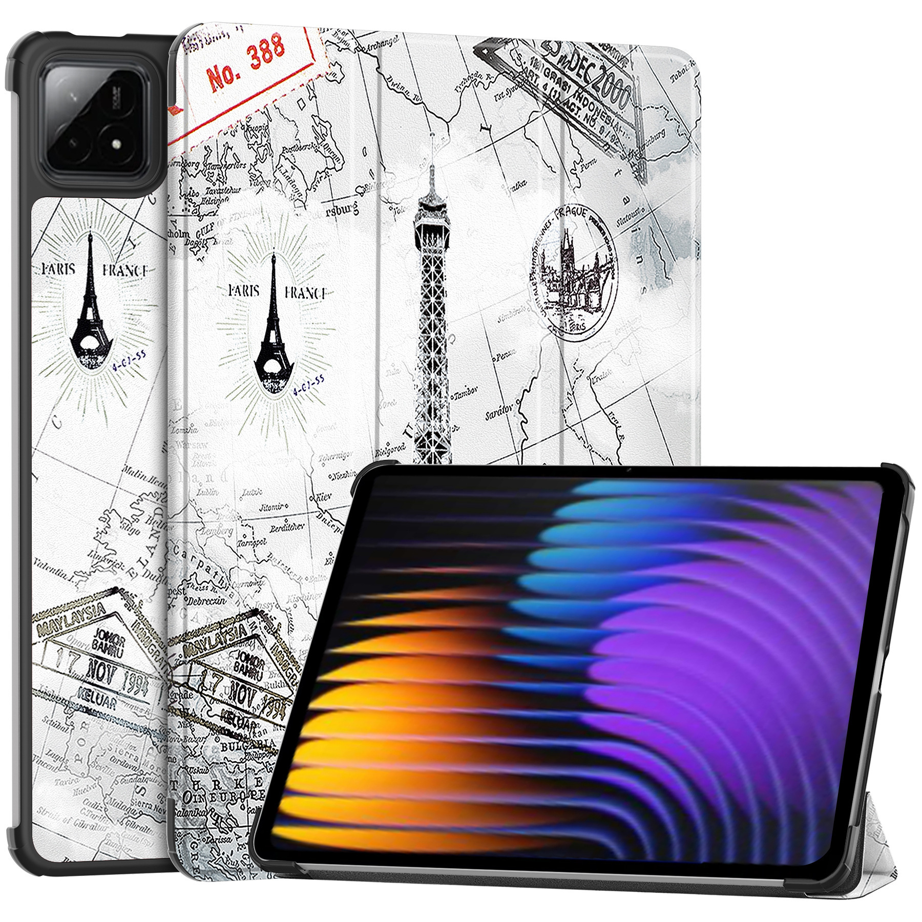 Suitable for Xiaomi Tablet 7/7Pro Tablet PC Protective Cover 11.2 "Castor Color Painting Trifold Bracket Hard Shell