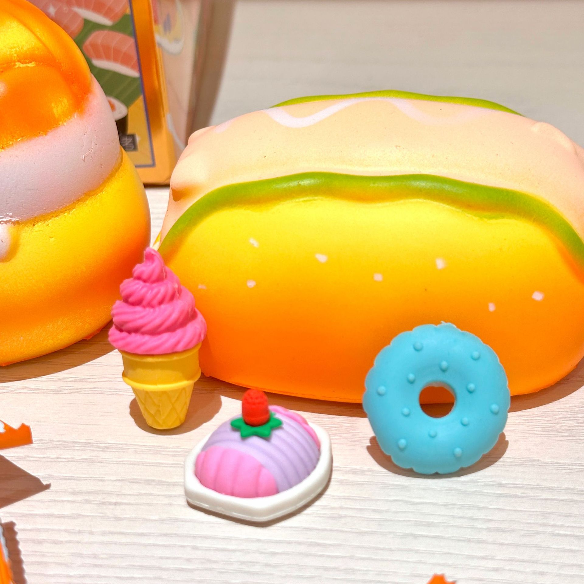 Simulación de alimentos borradores bolsas ciegas bonitas estudiantes papelería borradores de hamburguesas caja ciega limpia