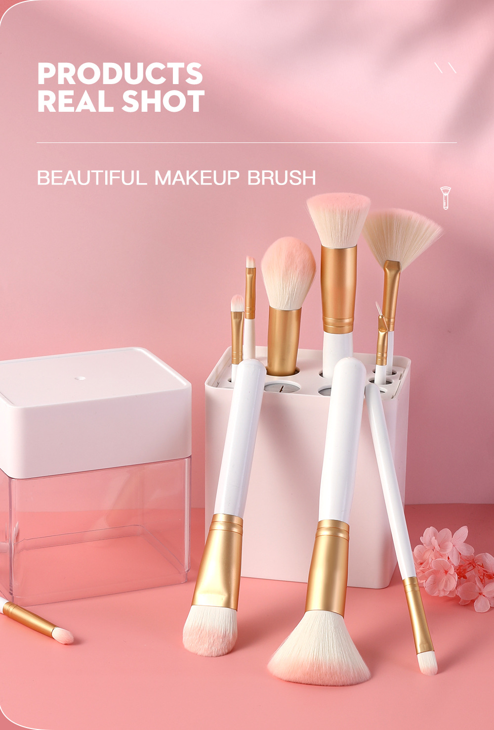 220g Weight White Color New 12 Round Tail Makeup Brush Set Eye Shadow Brush Mascara Brush Full Set Of Beauty Tools Cross-border Spot Factory Supply 8
