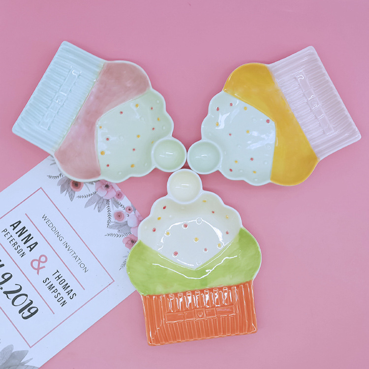 Creative Ceramic Breakfast Plate Dumpling Plate Christmas Tree Shape Plate Fruit Snack Fries Bowl Plate Household Dish Plate Tableware