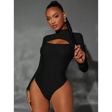 D 51796 High neck hollow long sleeve bodysuit �����οճ�����