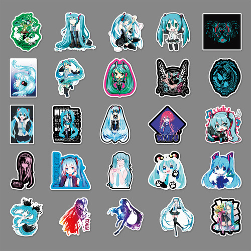 50 Initial Doraemon Cartoon Sticker Decals for Laptops, Phones, Cars, Skateboards, and Guitars