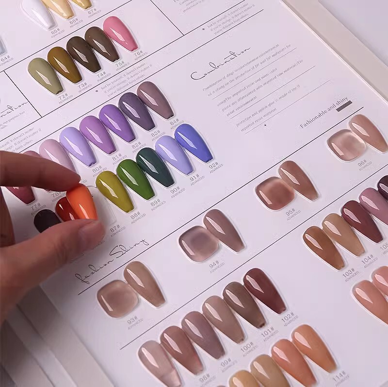 Japanese-style color card book nail art acrylic color plate 60 color inlaid nail sheet high-end sample book Nail Polish glue display book