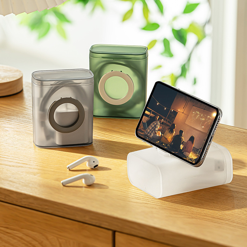 Explosive storage box with bracket portable data cable storage box earphone cable mobile phone charger finishing box wholesale Explosive storage box with bracket portable data cable storage box earphone cable mobile phone charger finishing box wholesale