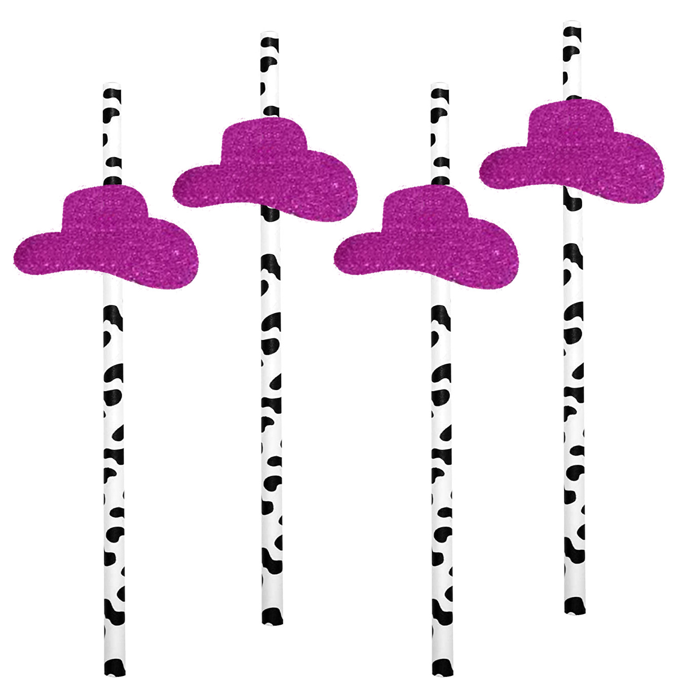 Fiesta transfronteriza decoración creativa paja vaca Rosa Bowler papel paja desechable decoración de bebidas degradables