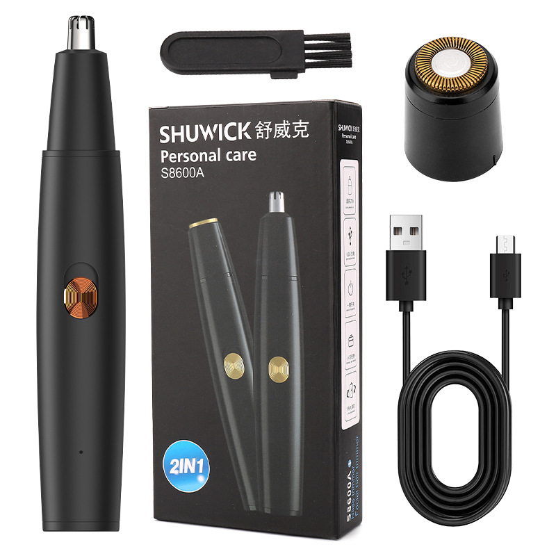 Hombres domésticos 2 en 1 recortador de pelo nasal eléctrico multifuncional afeitador doméstico mini cuchillo de pelo nasal cuando se carga