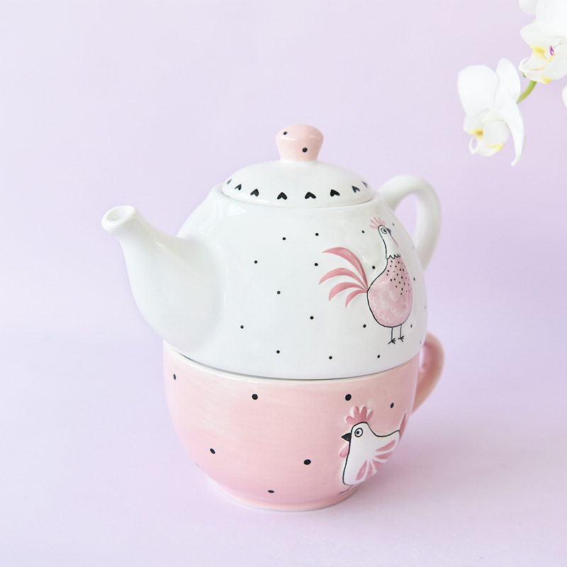 Vajilla de cerámica creativa casa tarde té serie una taza una olla taza traje resurrección Rosa oro pollo tetera