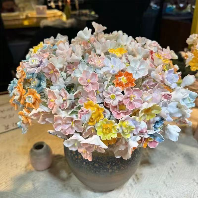 景徳鎮セラミックフラワー手作り不滅の花高温磁器手作り装飾品ギフト学生ギフトフラワーショップ装飾シミュレーション|undefined