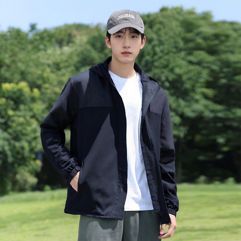 New Spring and Autumn Outdoor Hooded Men's Windbreaker Jacket, Large Size Casual Coat, Wholesale for Men