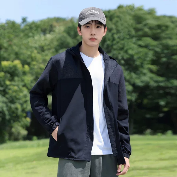 New Spring and Autumn Outdoor Hooded Men's Windbreaker Jacket, Large Size Casual Coat, Wholesale for Men