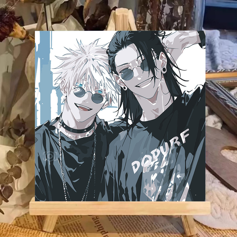 宮崎駿デジタル油絵DIY手描きぬりえ夏目友人帳ポニョ二次元アクリル画インスタ風|undefined
