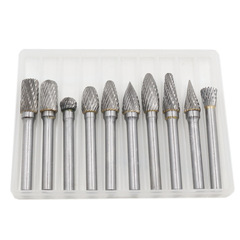 Rotary burr 6x10 set tungsten carbide electric grinding head metal jade wood carving root carving weld polishing tool