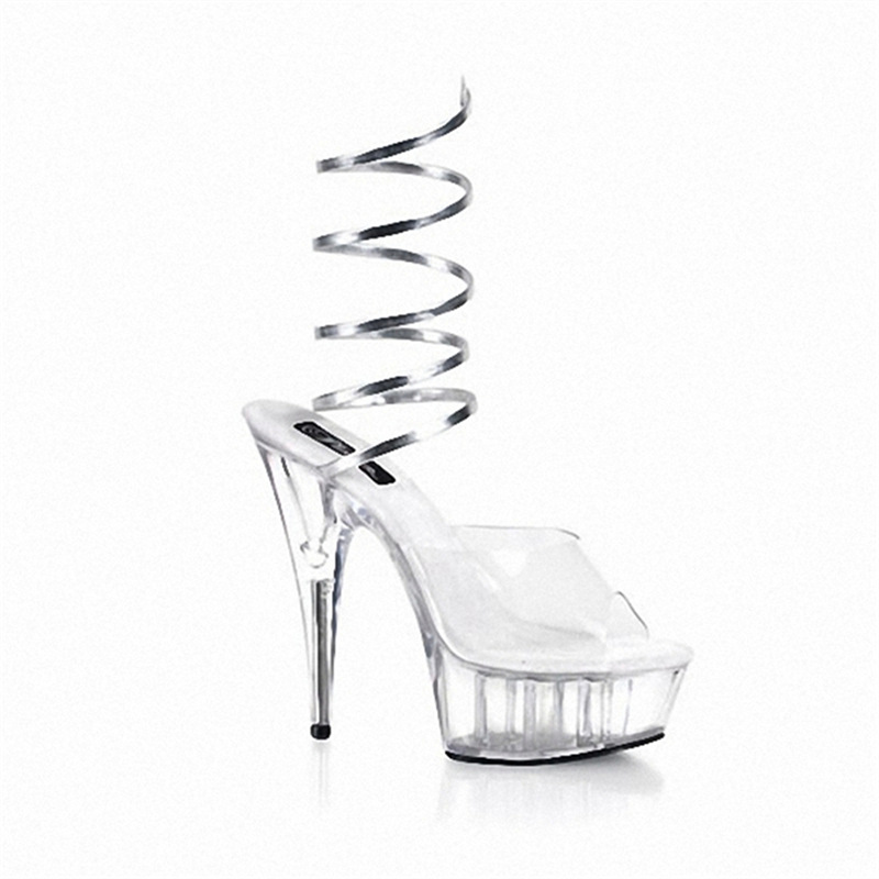 Zapatillas de primavera y otoño zapatillas de talón de cristal transparente de verano nuevo 2024 zapatillas de otoño zapatillas de talón alto rojo