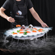 刺身盘高端拼盘冰盘三文鱼龙虾海鲜姿造盘子专用盘大盘意境菜餐具