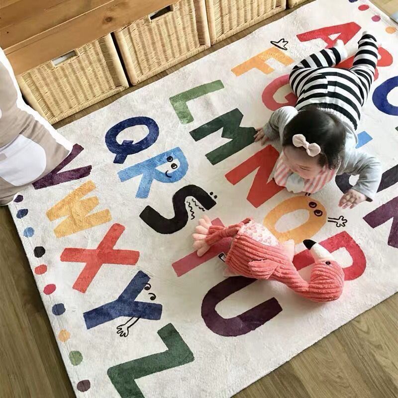 Summer cartoon carpet for living room with seat