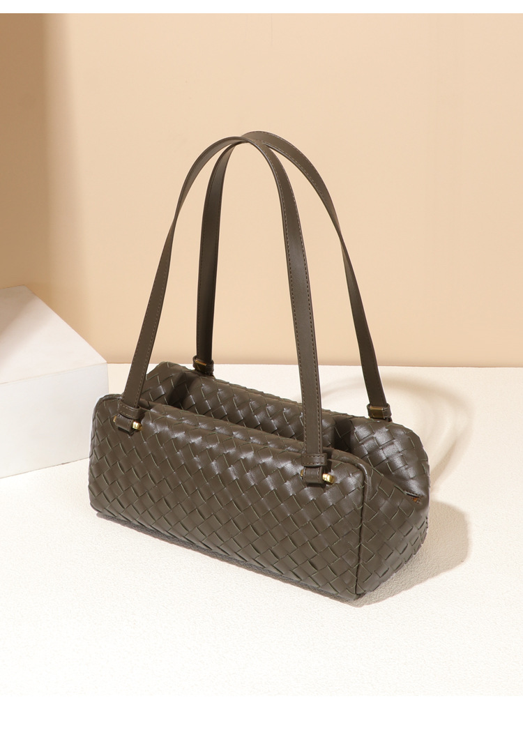 Baguette Bag Retro Hand-woven Soft Leather Hand-held Pillow Bag, Temperament Versatile Shoulder Underarm Bag, [strongly Recommended]_voghion.com