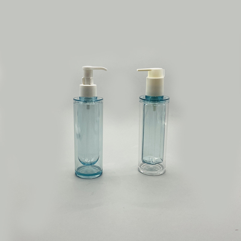 厂家直销100 120mlPET瓶双层平肩厚底厚壁卸妆水按压乳液塑料瓶