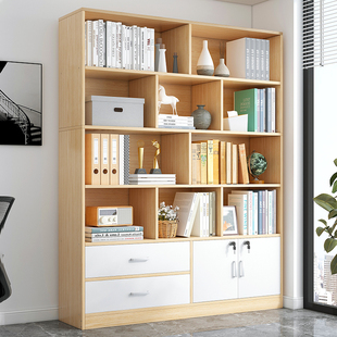 Ft Simple Bookshelf Integrated Bedroom Bookcase with Lock Home Living Room Storage Rack Wall Storage Cabinet Office Storage