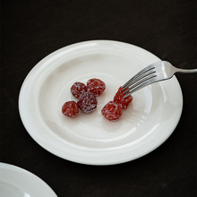 【米白】6.8英寸西餐小食糕点盘德化白瓷陶瓷早餐盘子水果小菜碟