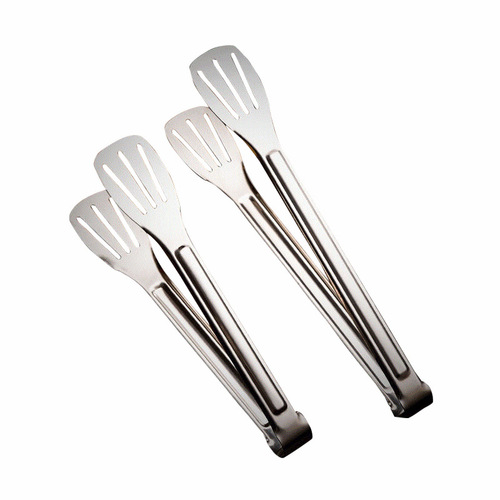 Stainless steel three-line thickened food tongs fried fish barbecue tongs steak steamed bread bread multi-purpose barbecue tongs buffet