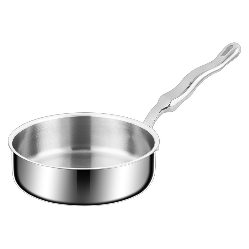 316 de acero inoxidable nuevo engrosada sartén sin recubrimiento brillante sartén antiadherente Cocina de Inducción de grado alimenticio adecuado