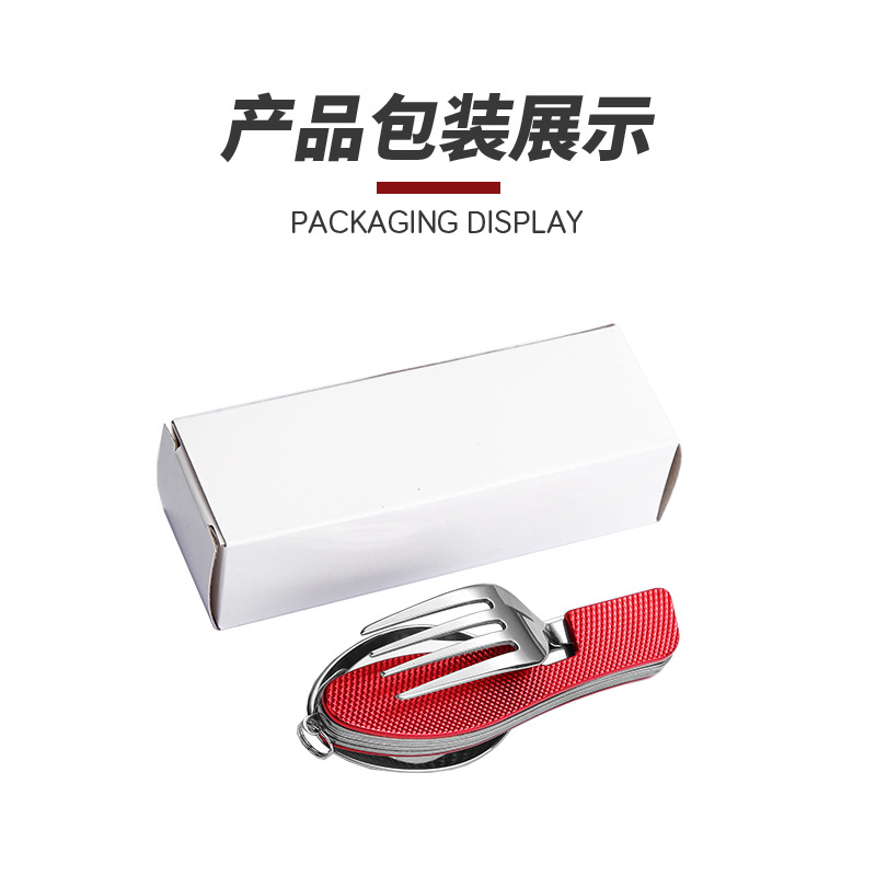 Cuchillo, tenedor y cuchara al por mayor multifuncional al aire libre combinación plegable de acero inoxidable portátil picnic montañismo camping engrosada vajilla