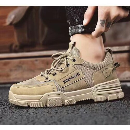 New Men's Slip-Resistant Work Shoes, Durable, Sporty, Casual, Black Trendy Board Shoes, Breathable, Spring Safety, Waterproof