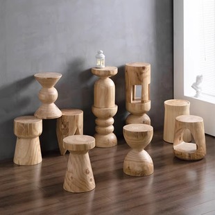 Solid Wood Stump Stool, Natural Wood Stool, Nordic Round Ornament, Decorative Tree Stump Root Carving, Homestay Low Stool, Tree Stump Side Table