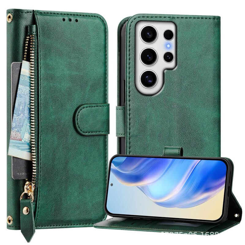 For T-Mobile Revvl 7pro zipper card case protective case S21 wallet mobile phone case multi-card holder S6