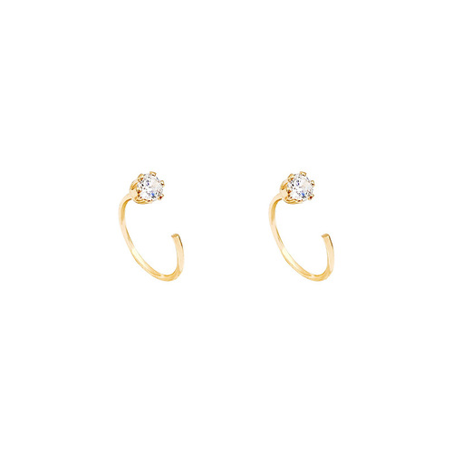 Korean new simple and exquisite zircon ear hook earrings for women, versatile for daily use, no need to remove earrings for sleeping, earrings wholesale