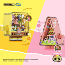 Area-x砖区海绵宝宝甜心派对积木潮玩礼物摆件派大星拼装益智玩具