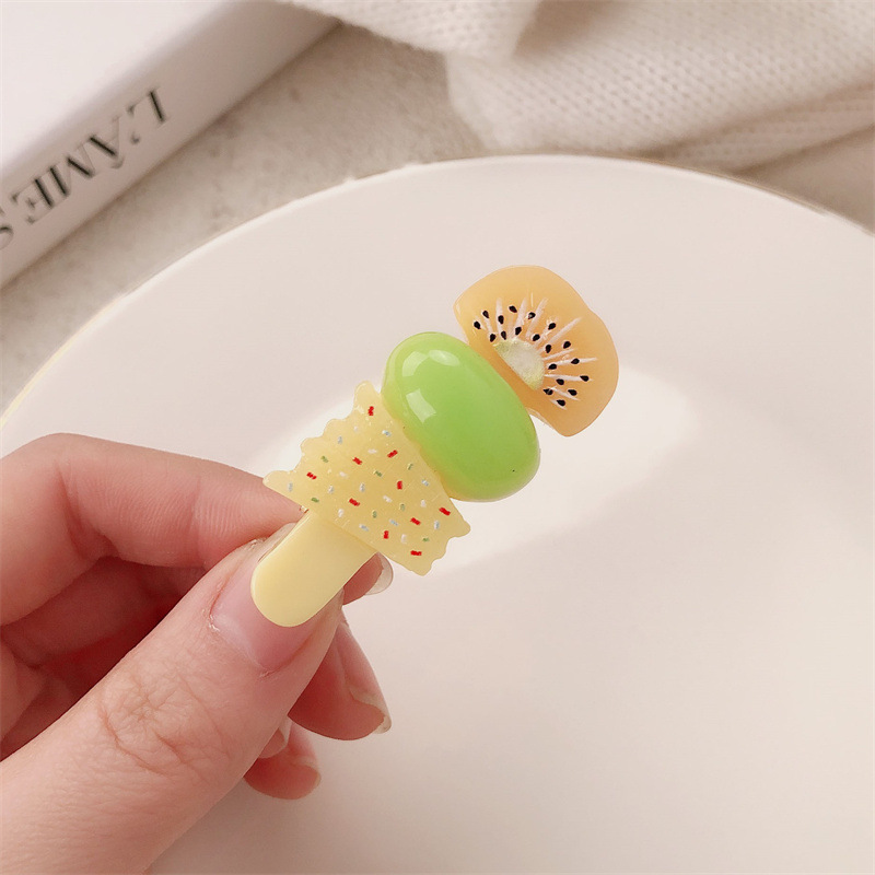 7g Weight Hair Clip Hair Accessories Type 1 Piece Quantity Holiday, Street Occasion Acrylic Material Fruit Pattern All Seasons Season Women's Gender Cute Style Cute Women's Fruit Acrylic Hair Clip 14