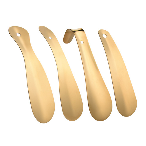 Brushed gold-plated bronze shoe lift for lazy people without bending over, stainless steel metal shoe lifter