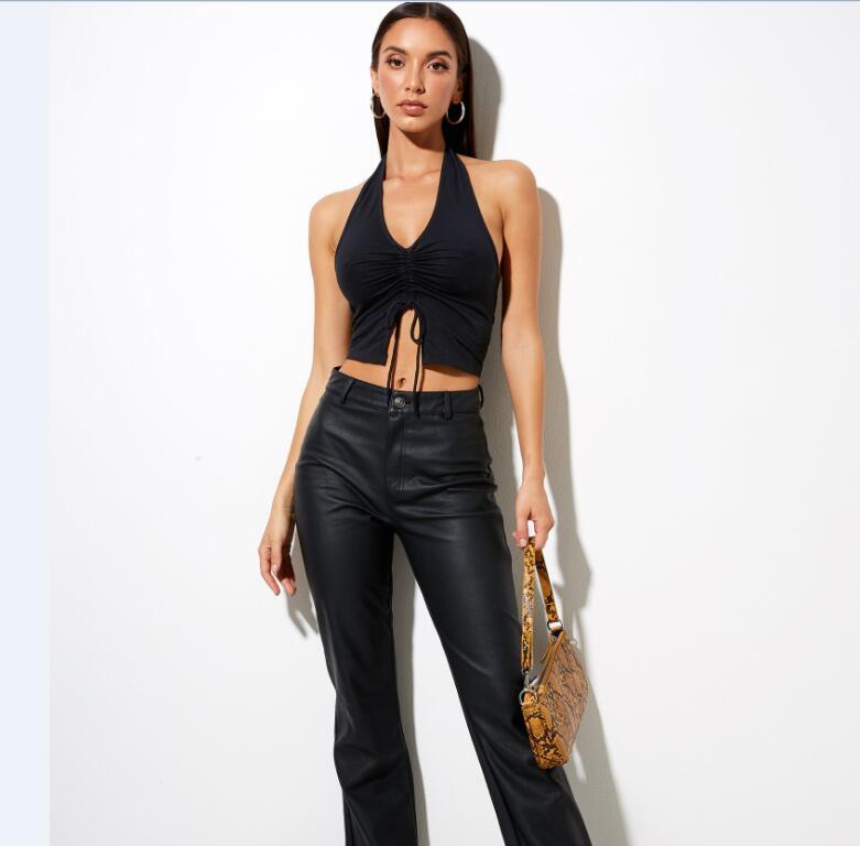summer new fashion halter neck halter V-neck vest NSYF56868