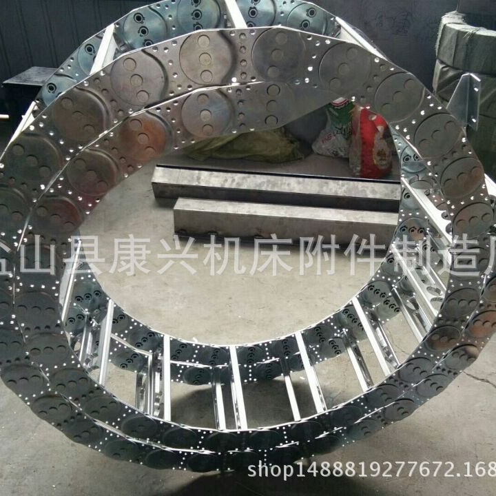 厂家供应65/75/95桥式钢制拖链机床穿线钢铝拖链增强坦克链