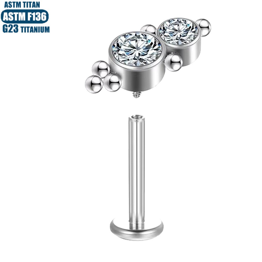 Labret piercing jewelry detail image