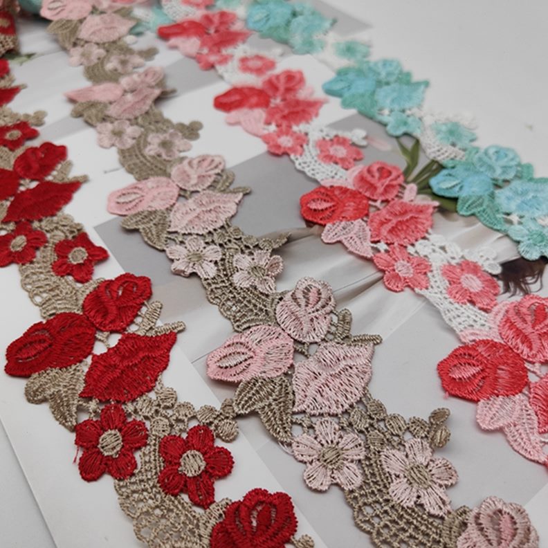 水溶刺绣蕾丝花边辅料窗帘服装旗袍汉服裙摆边角料装饰 宽5.5cm