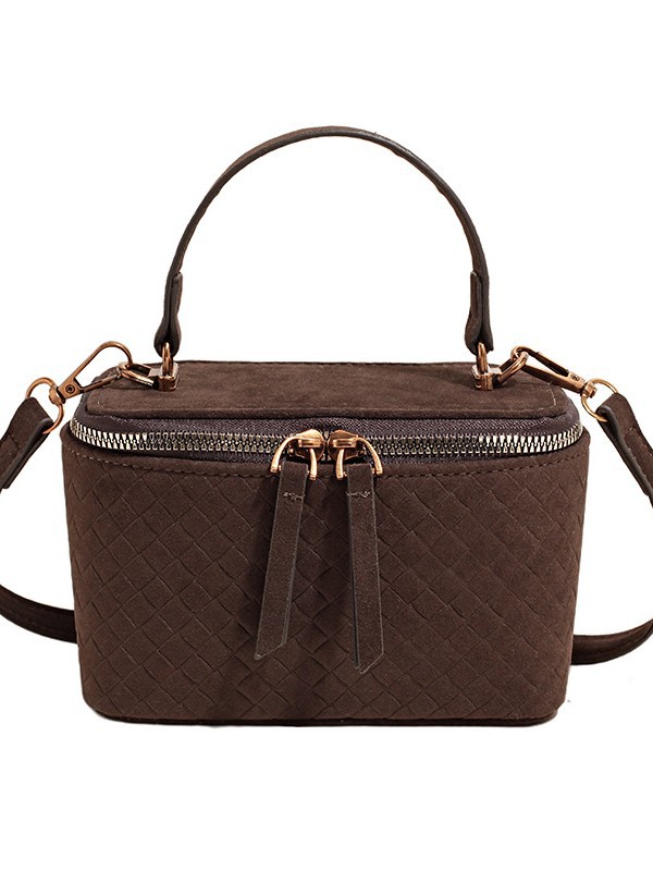 Bolso para mujeres 2025 nuevo retro transfronterizo de piel de ciervo tejido caja de mano pequeña bolsa cuadrada de textura alta mochila