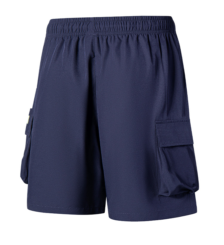Men's Clothing Men's Dark Blue Cargo Shorts Quick Drying Multi Pocket Summer Outdoor Wear Resistant Loose Fit Five Point Pants_viptrois.com