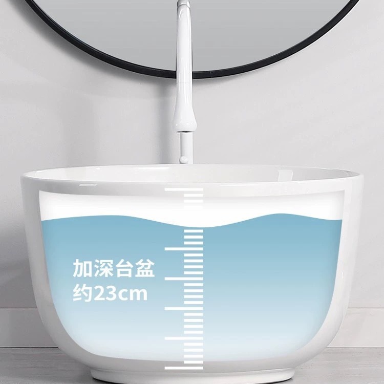 Cuenca superior profundización lavabo de gran tamaño baño balcón lavabo de lavandería Hotel lavabo de cerámica a prueba de salpicaduras