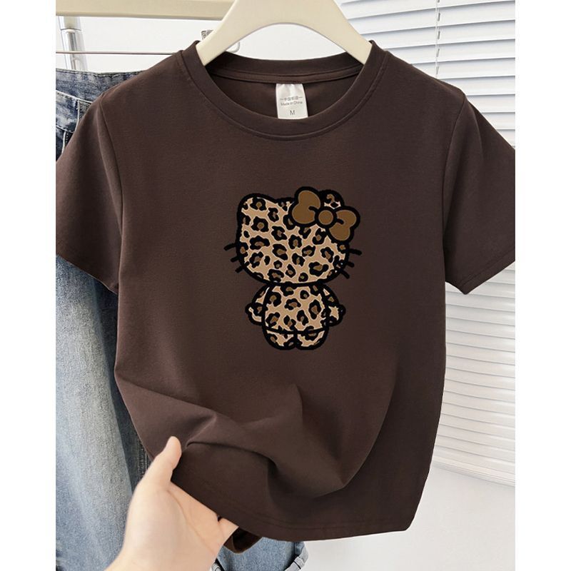2026 Spring New Hello Kitty Printed T-Shirt Women's Short-Sleeved Design Niche Casual Versatile Top Ins 2026 Spring New Hello Kitty Printed T-Shirt Women's Short-Sleeved Design Niche Casual Versatile Top Ins