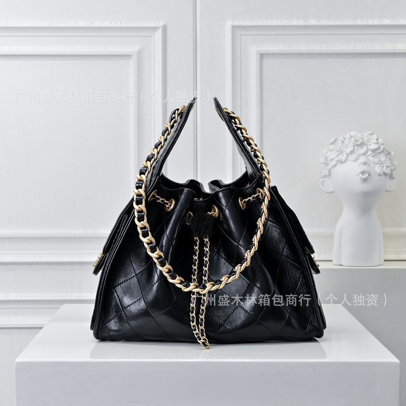 クロスボーダー 25s Xiaoxiangfeng 25bag ヒッピーホーボー牛革脇の下バッグ菱形チェーン巾着ファッションショルダーレディースバッグ|undefined