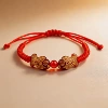 Double Red Fish - Diamond Knot Red Rope Bracelet