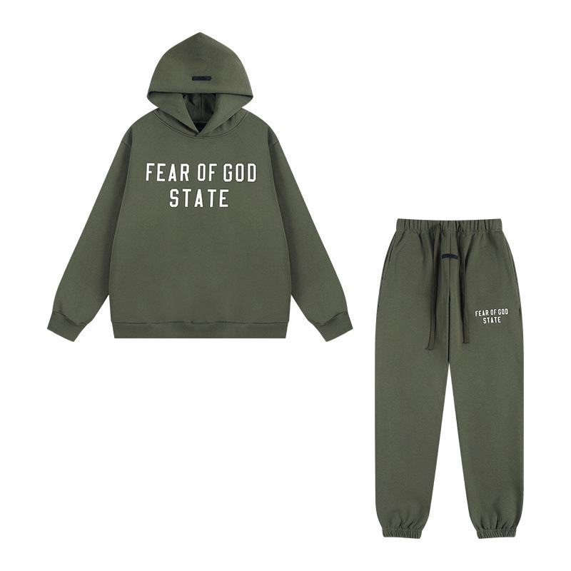 FOG ESSENTIALS Temporada 10 Impresión de letras de estilo americano Suéter Suelto Set de moda masculina Transfronterizo image 13
