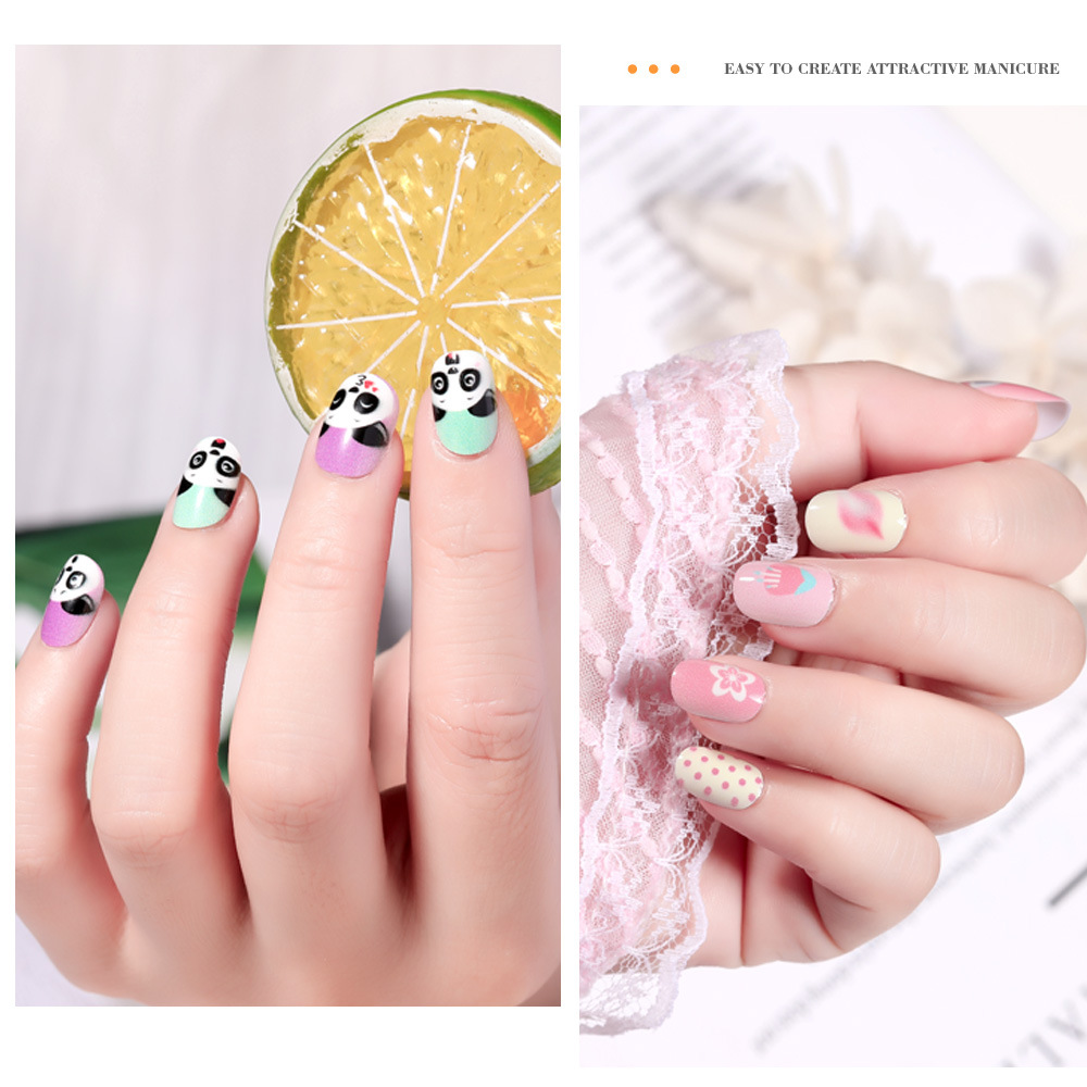 Dibujos animados para Niños pieza de belleza de uñas pieza de uñas parche de uñas producto terminado al por mayor gel de gelatina de uñas falso extraíble