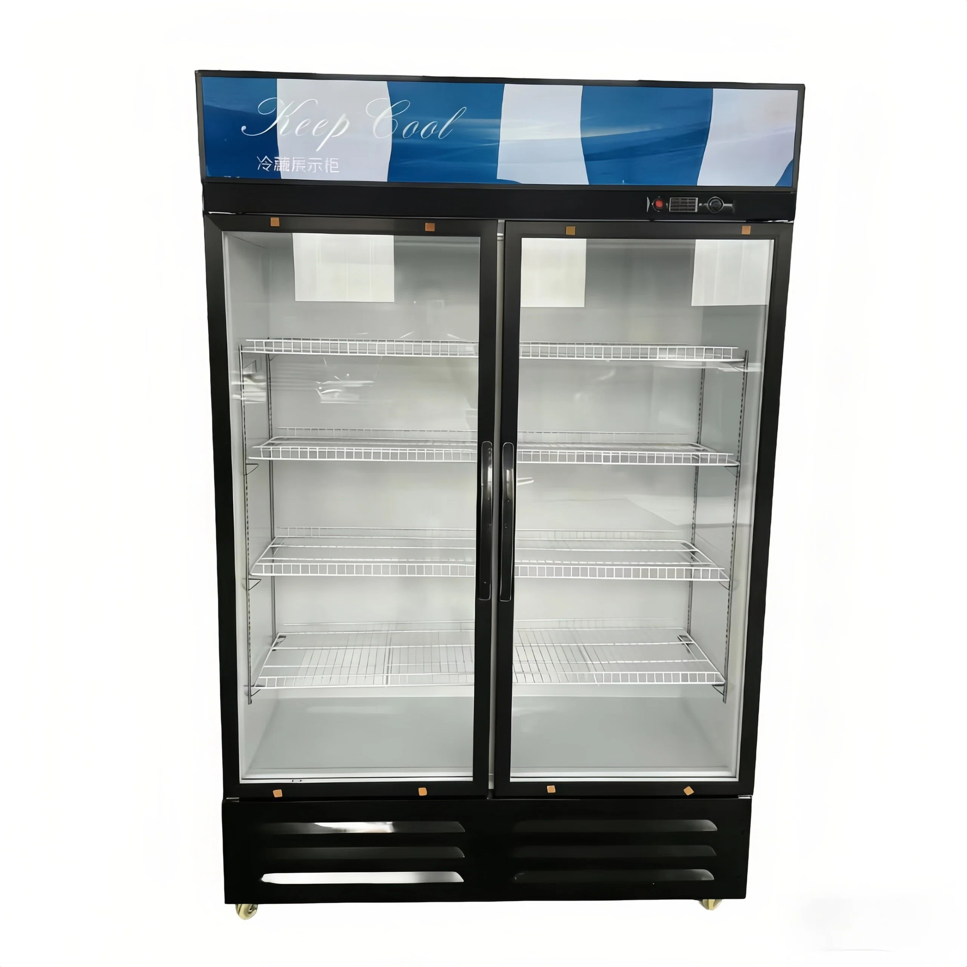 Gabinete de refrigeración de bebidas de cerveza Gabinete de exhibición de refrigeración vertical Gabinete de preservación comercial Doble puerta Supermercado Refrigerador Gabinete de cerveza Soporte fábrica image 6
